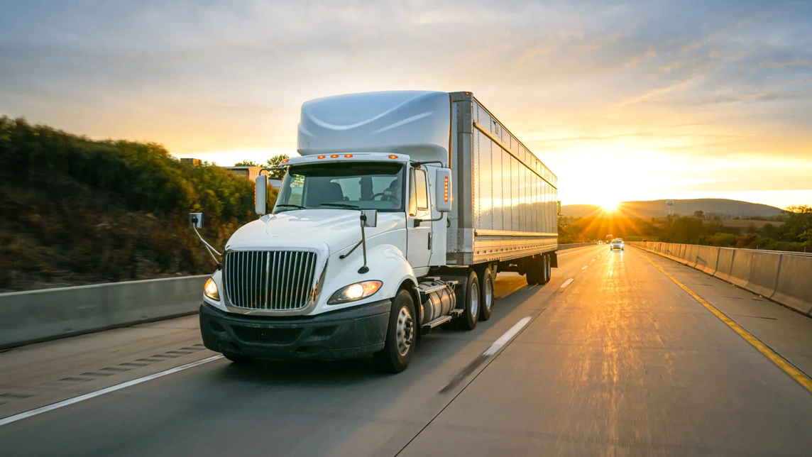 Freight truck on highway representing Supreme Court ruling on freight broker negligent hiring liability